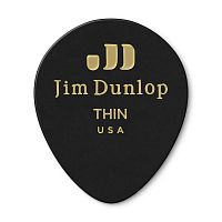 Dunlop 485P03TH Celluloid Black Teardrop Thin 12Pack